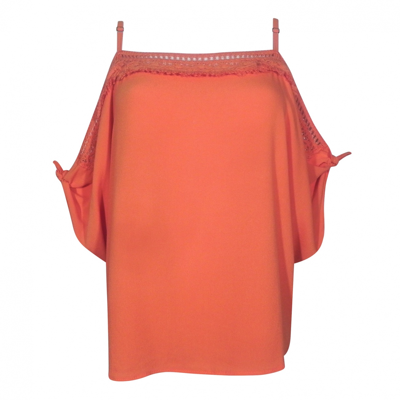 Blusa Amarra O Nas Mangas Haes Cor Laranja Pole Modas