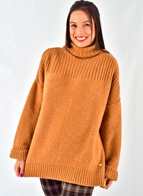 Blusa Tricot Biamar Oversized Gola Alta Pole Modas