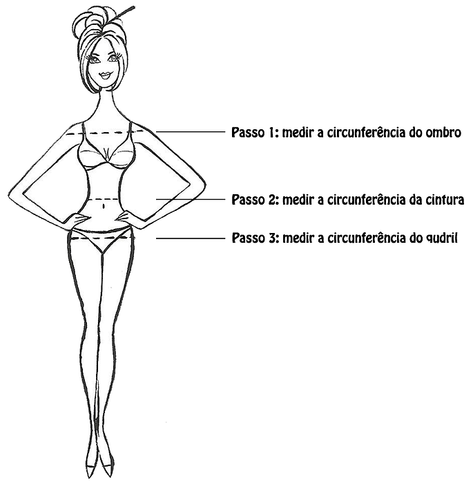 Corpo de mulher contorno de seios femininos em maiô ou roupa
