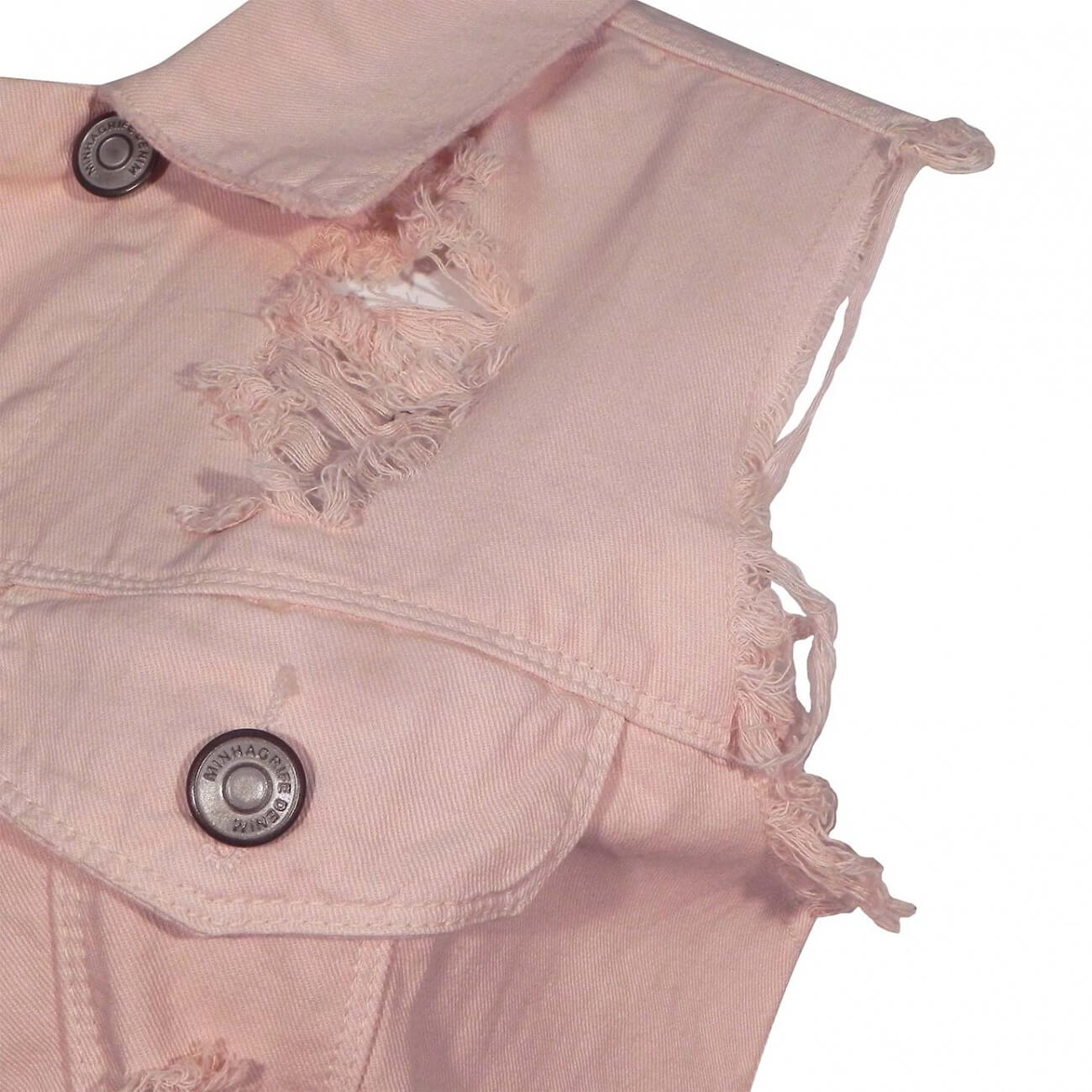 colete jeans rosa