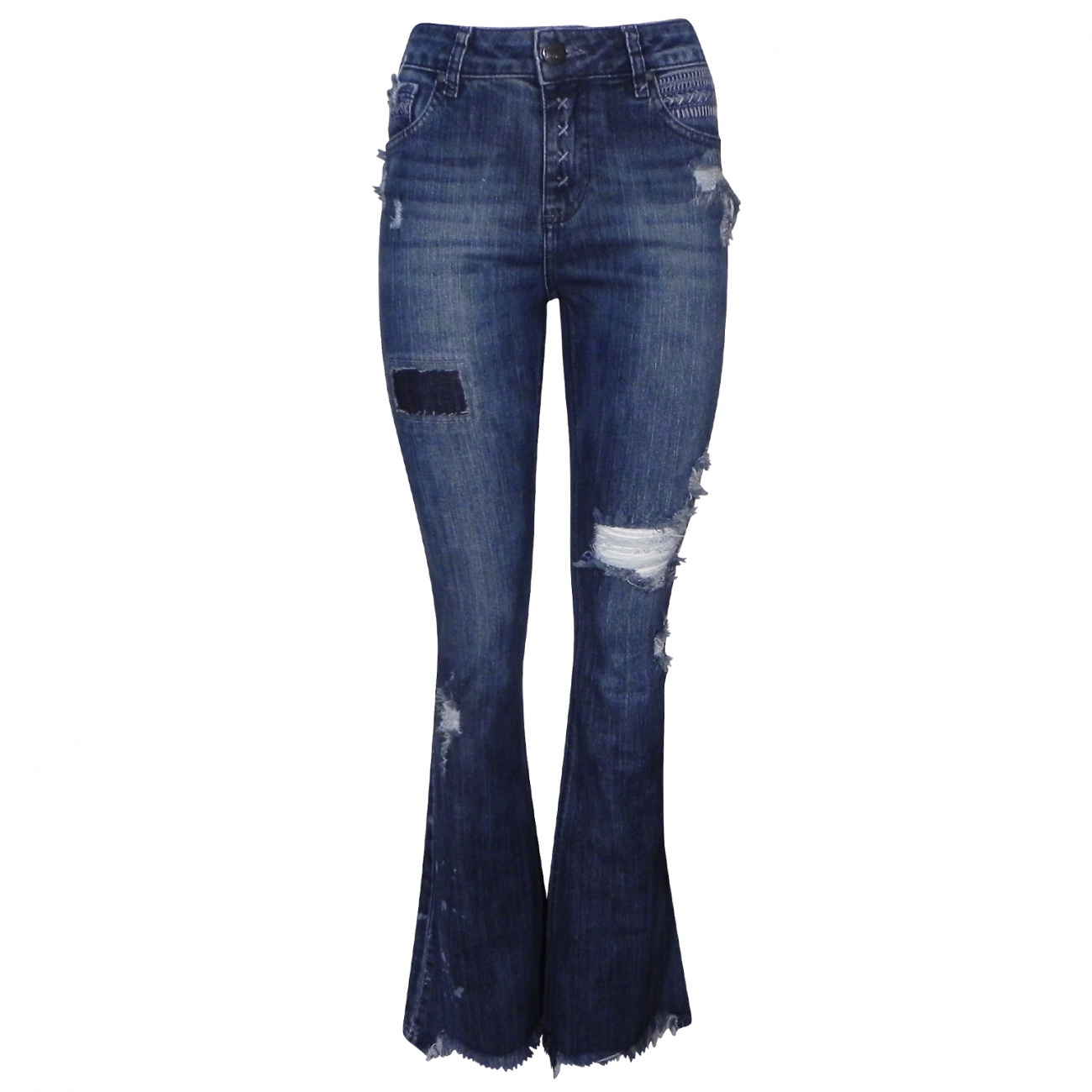 flare destroyed jeans