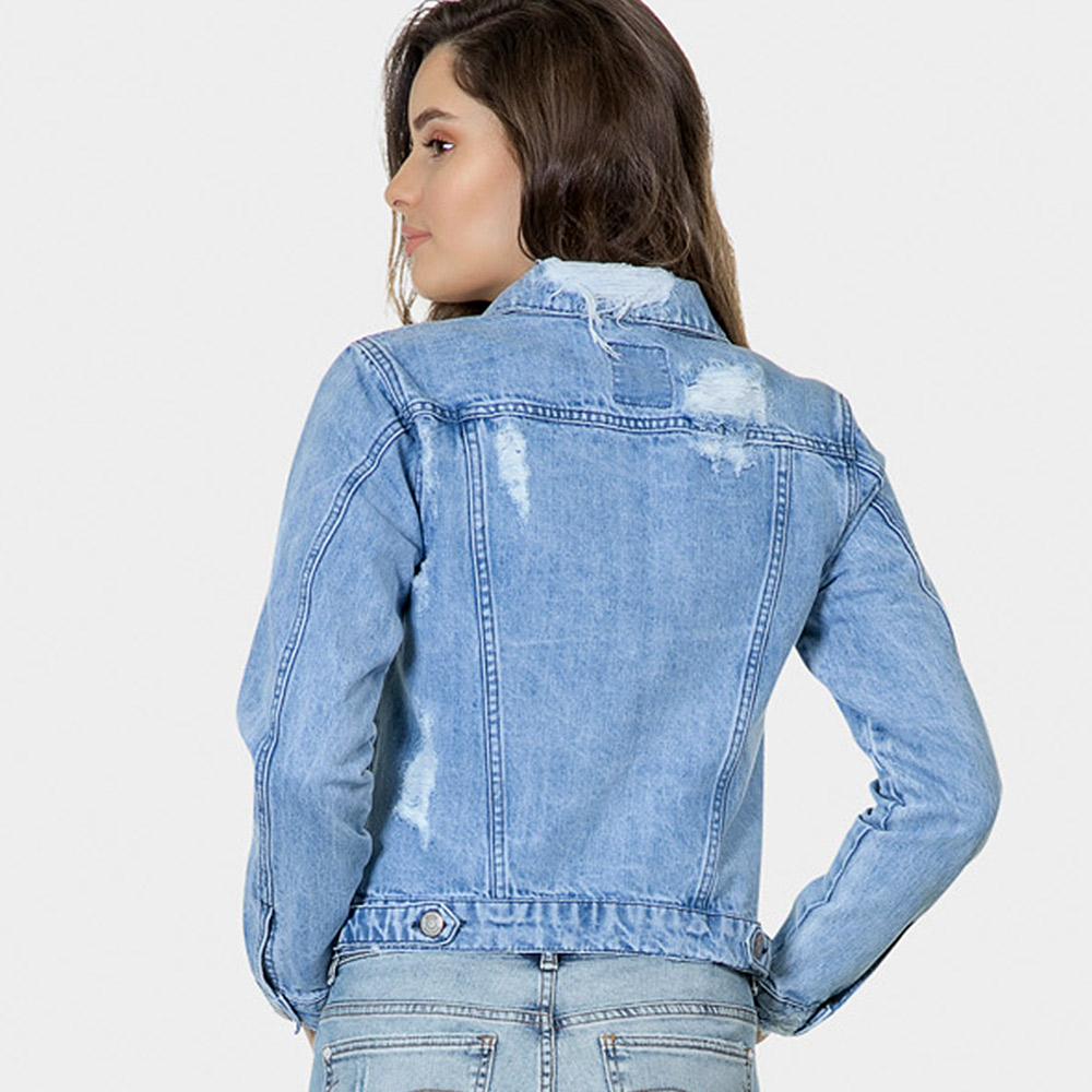 jaqueta jeans com bolso interno
