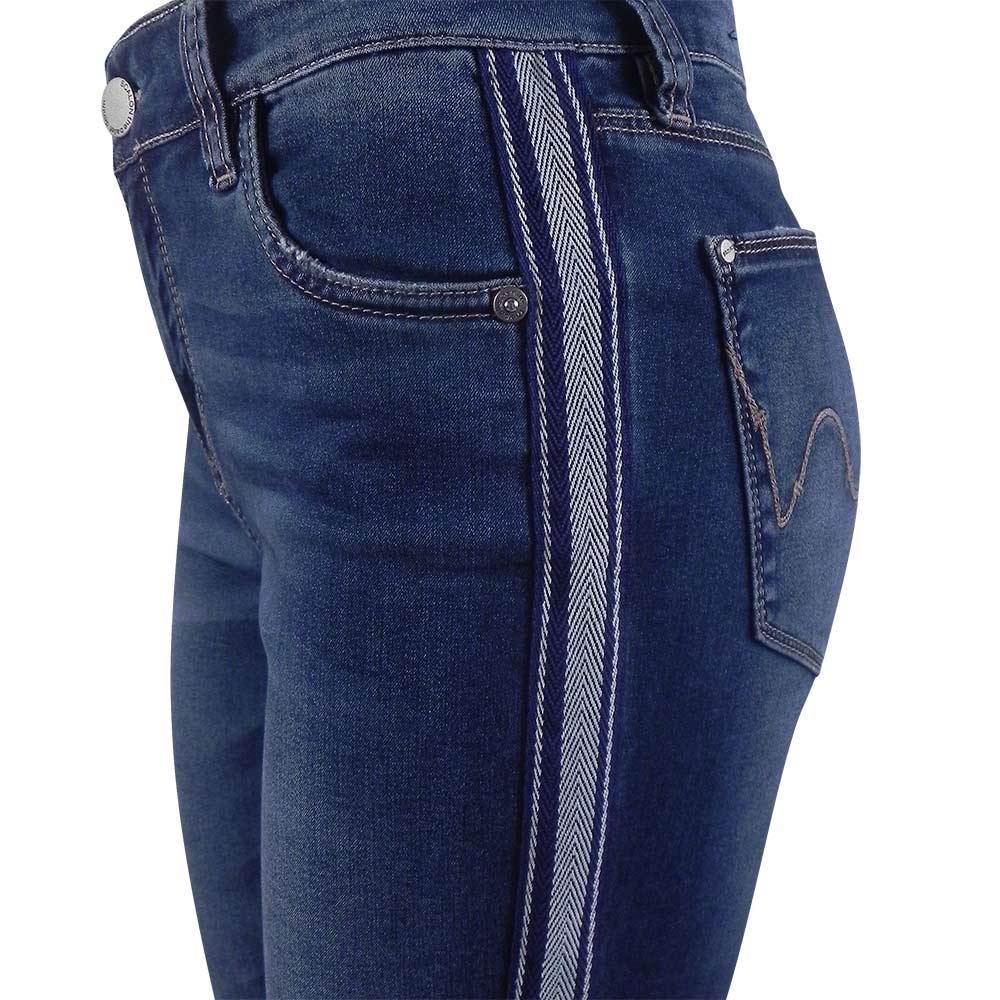 calça jeans faixa lateral