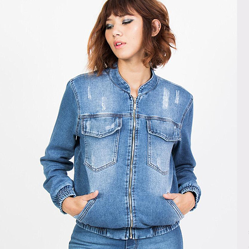 jaqueta jeans feminina lady rock