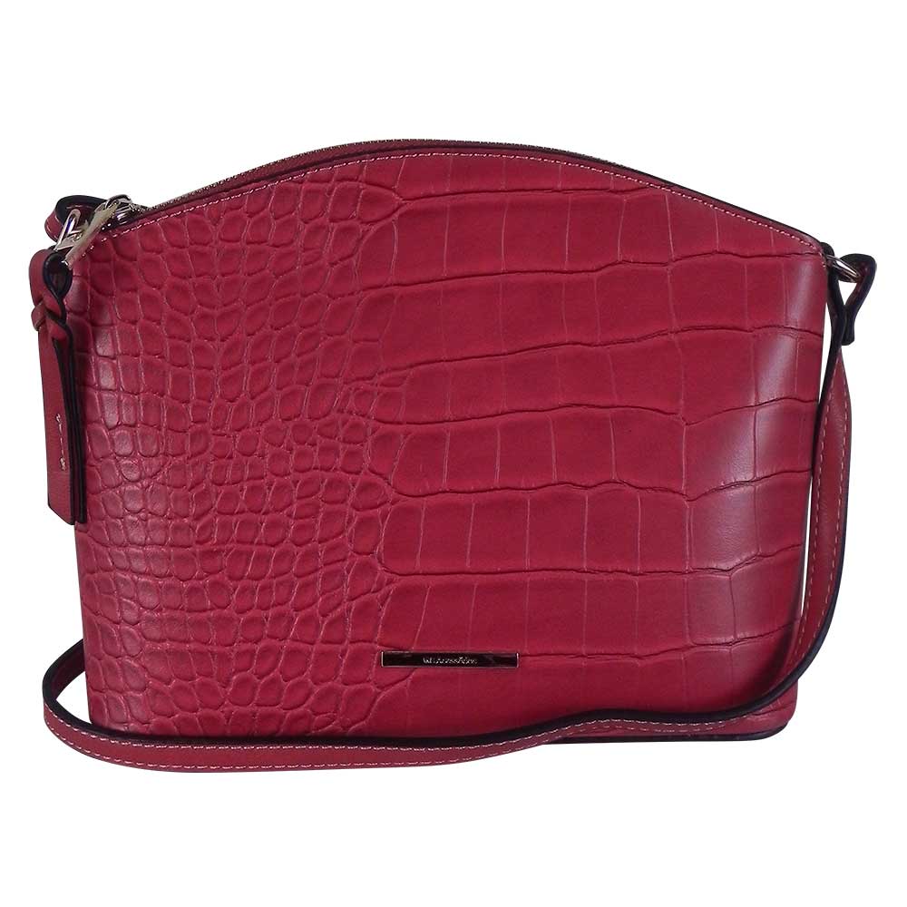 Bolsa Croco Transversal Pequena Wj Acessorios Cor Vermelho Pole Modas