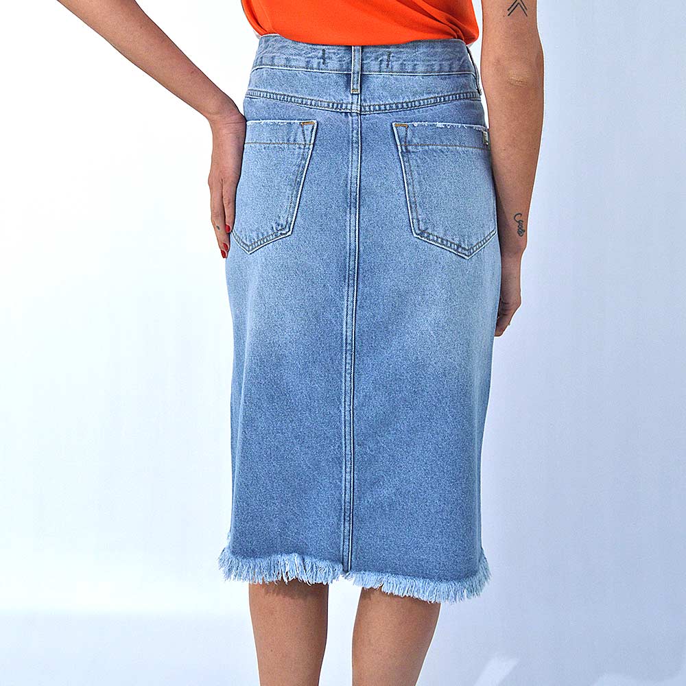 Saia Jeans Midi Villon - Foto 2