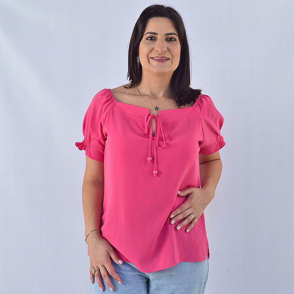 Blusa Estampada Amarração No Busto Reserva Natural - Pole Modas