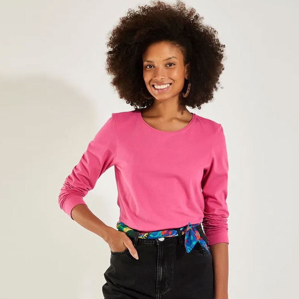 Blusa Algodo Canto Cor Pink - Foto 1