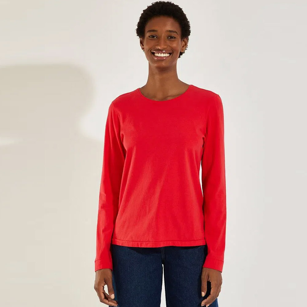 Blusa Algodo Canto Cor Vermelho - Foto 1