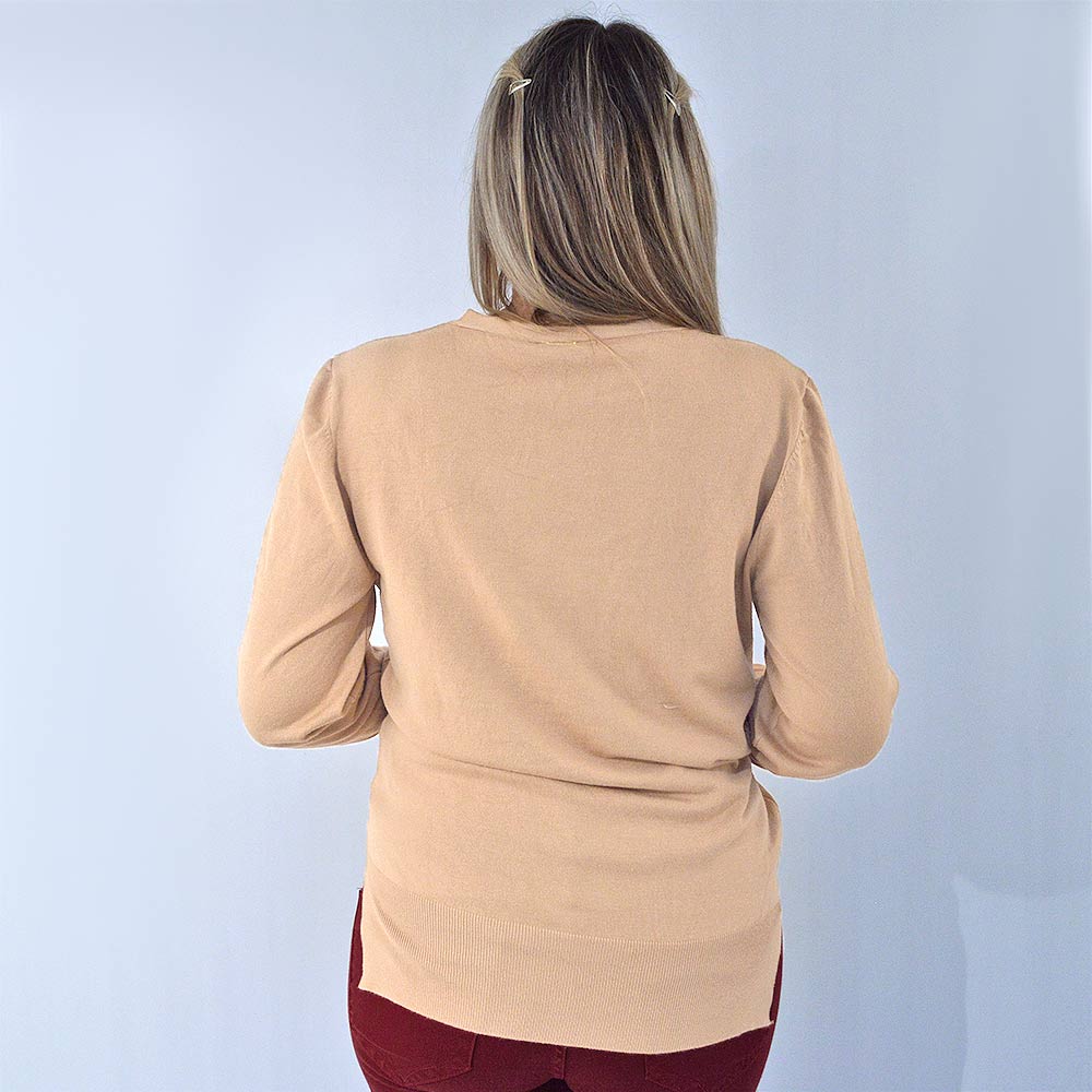 Blusa Malha Plus Decote 