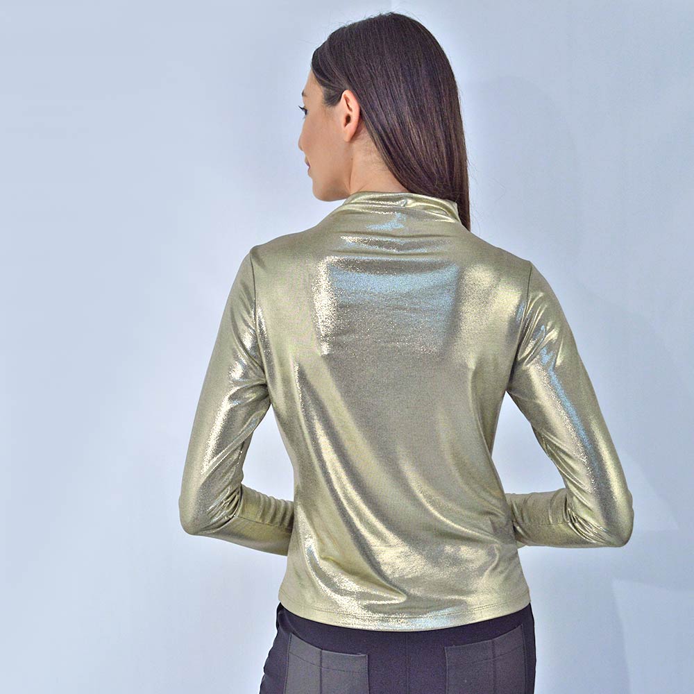 Blusa Manga Longa Betelgeuse Dourado - Foto 2