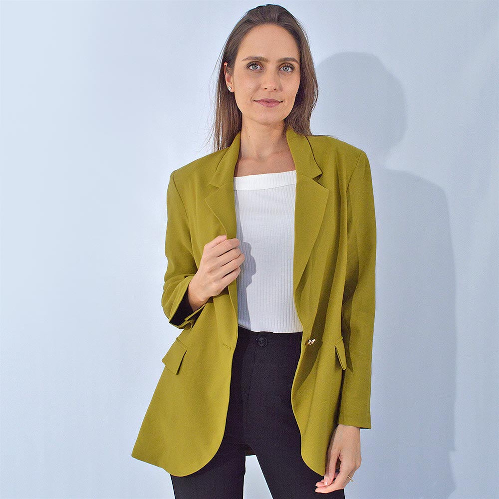 Blazer  Over em Viscose Talita Kume Cor Pistache - Foto 1