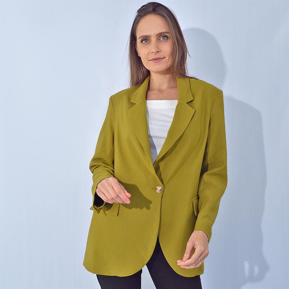 Blazer  Over em Viscose Talita Kume Cor Pistache - Foto 2