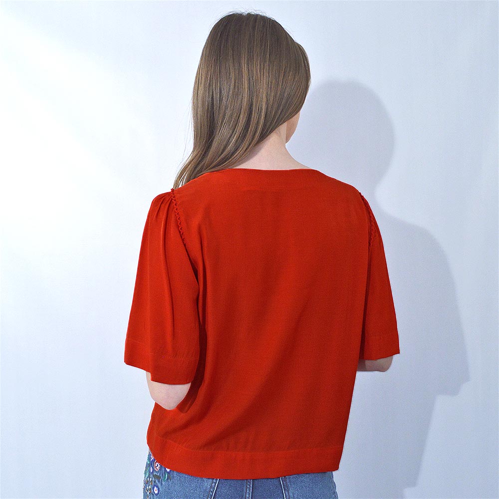 Blusa Viscose Acetinada Gatos e Atos Vermelho - Foto 2