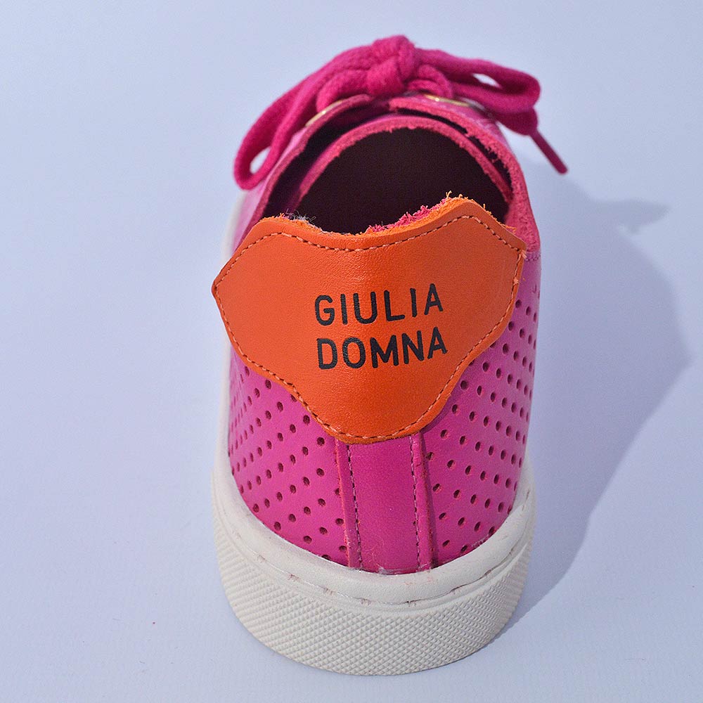 Tnis Couro Vazado Giulia Domna Pink - Foto 4