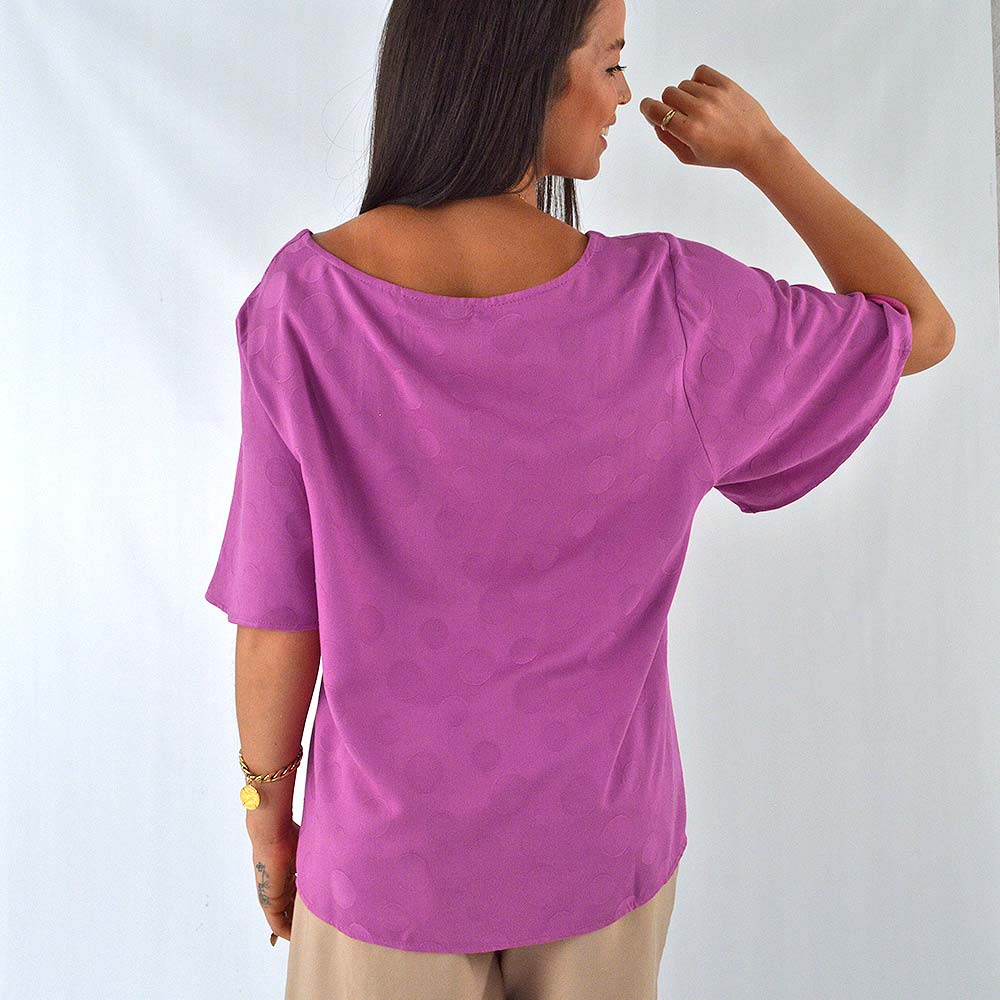 Blusa Viscose Trama Po Citta Cor Violeta Tamanhos Grandes - Foto 2