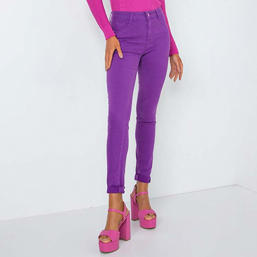 Cala Skinny Violeta Flor de Lis - Foto 1