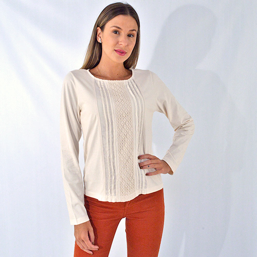 Blusa Detalhe De Renda Reserva Natural - Pole Modas