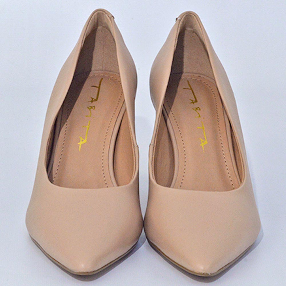 Scarpin Couro Cor Creme Tabita - Foto 1