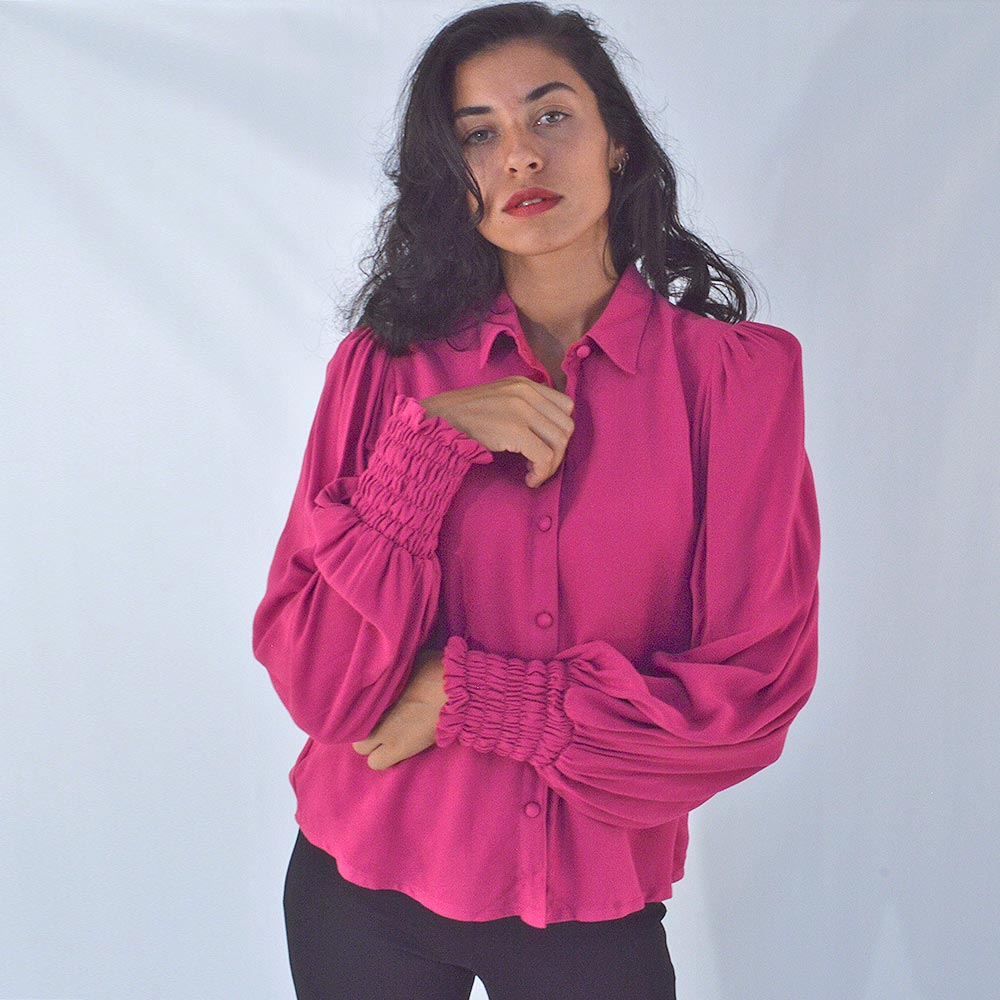 Camisa Crepe Reserva Natural Rosa - Foto 2