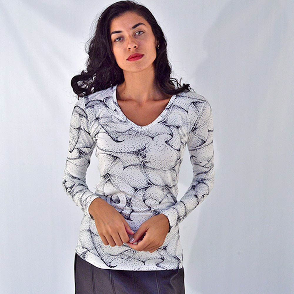 Blusa Manga Longa Estampada Off White Lez a Lez  - Foto 2