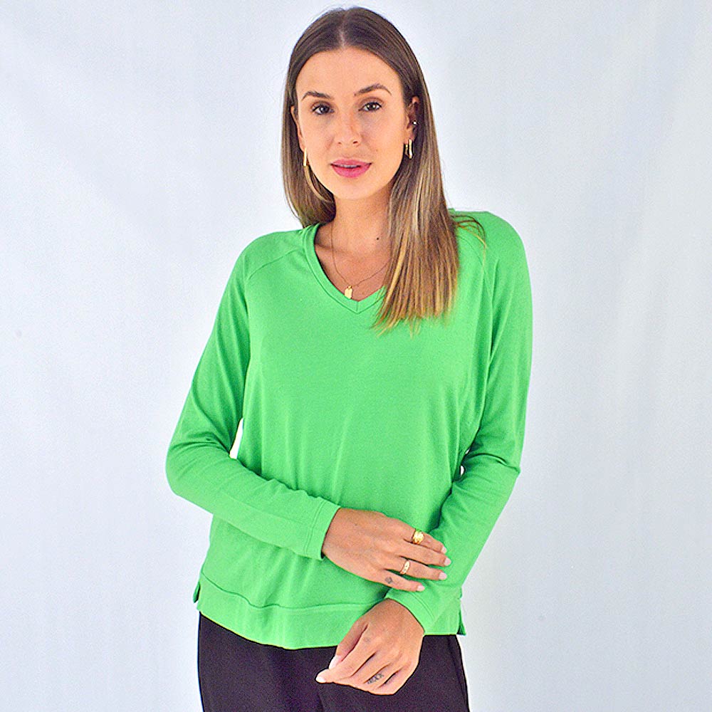 Blusa Raglan Declari Verde - Foto 2