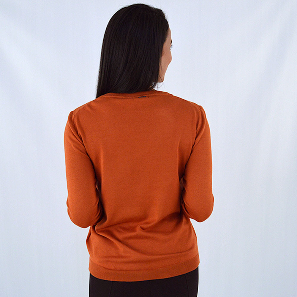 Blusa Malha Bsica Miose Cor Tangerina  - Foto 2