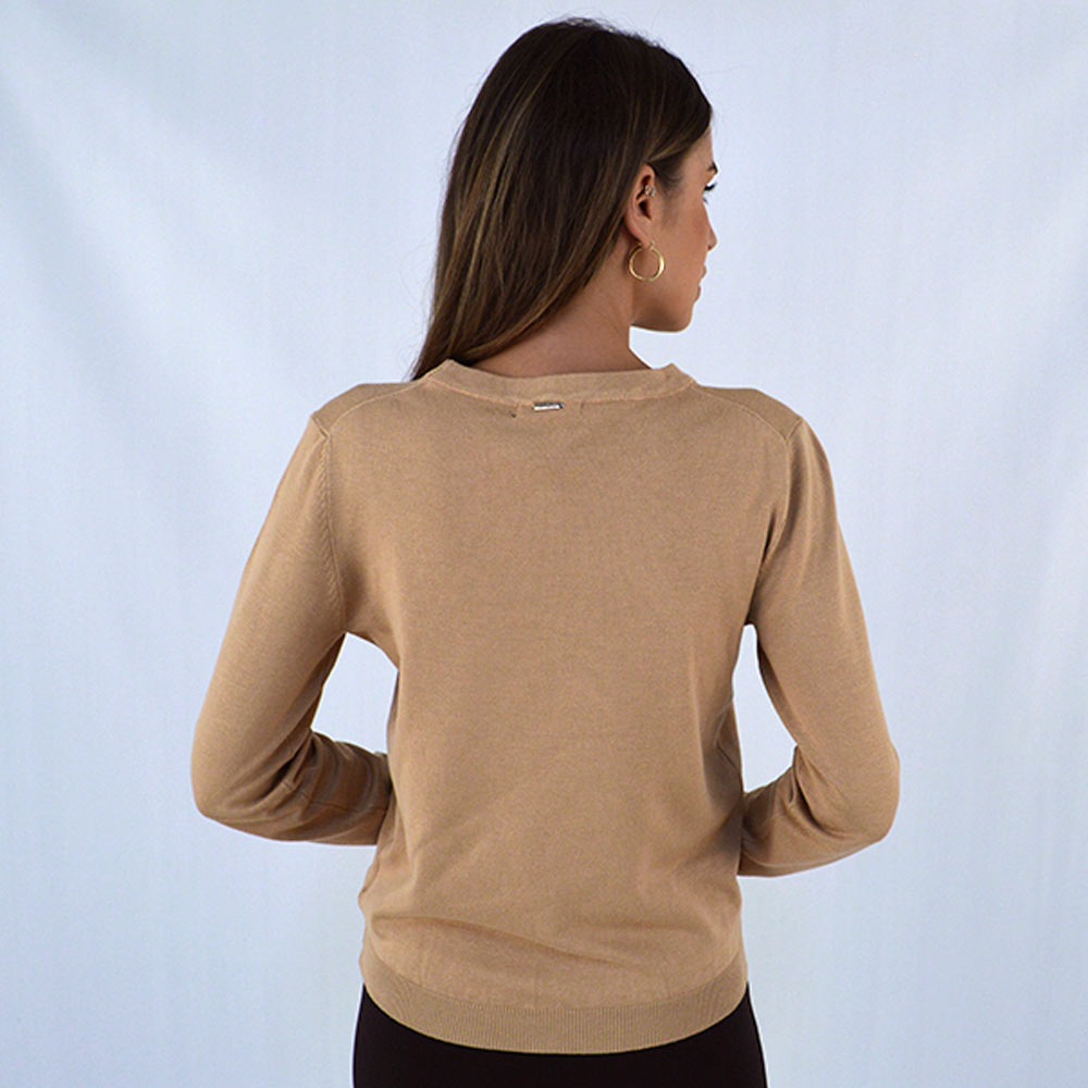 Blusa Malha Bsica Miose Cor Natural - Foto 2