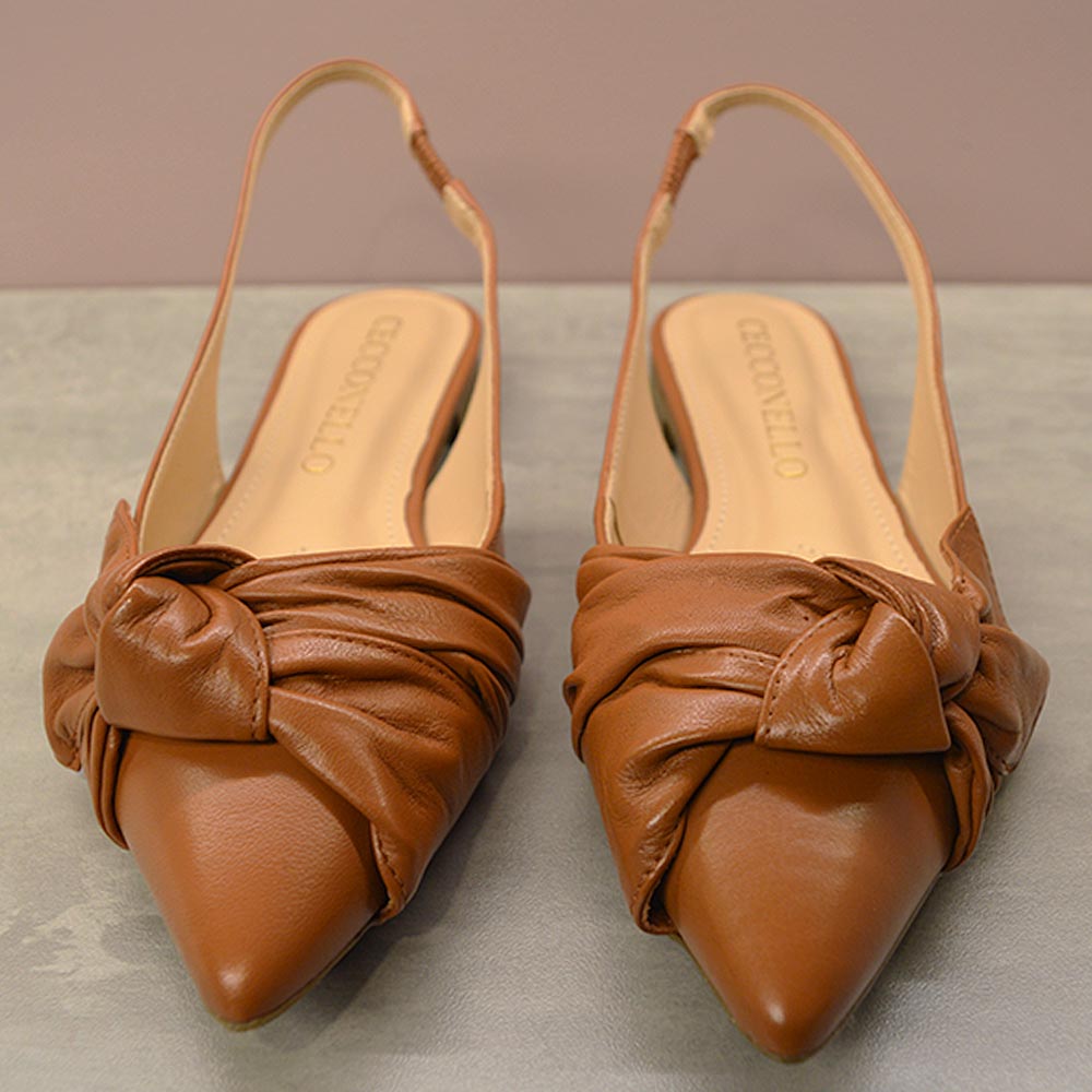 Slingback Couro Cor Whisky Cecconello - Foto 3