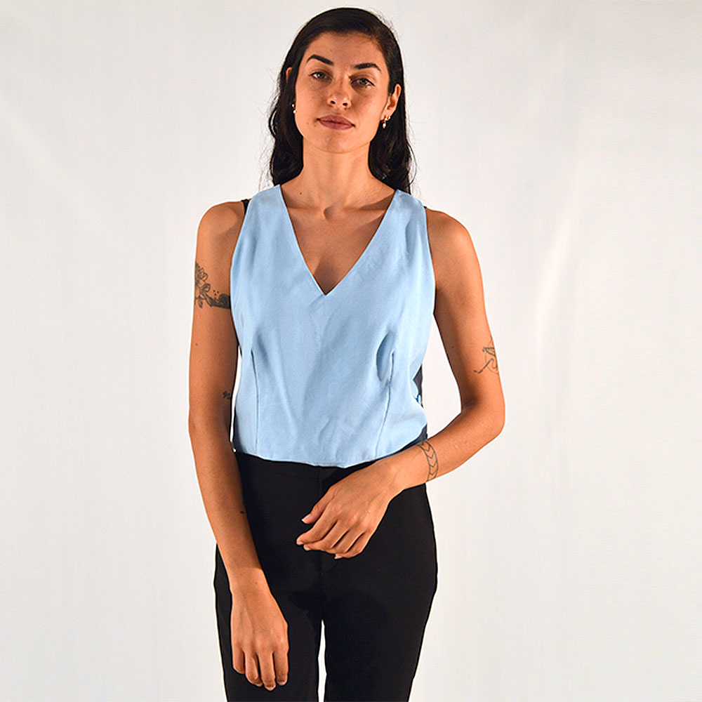 Blusa Cupro Azul Lucidez - Foto 1