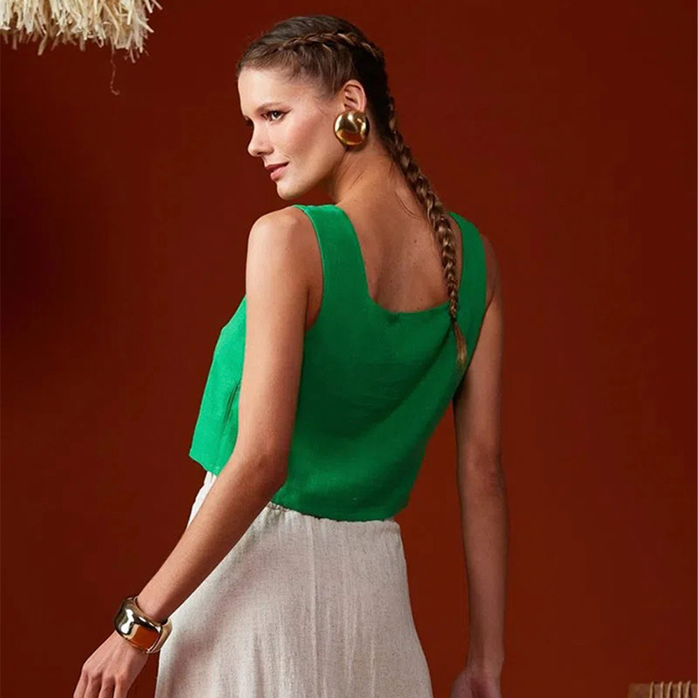 Blusa Cropped Verde Esperana Haes - Foto 2