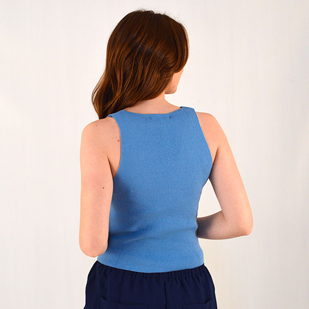 Blusa Regata Amelia Cor Azul Haes  - Foto 2