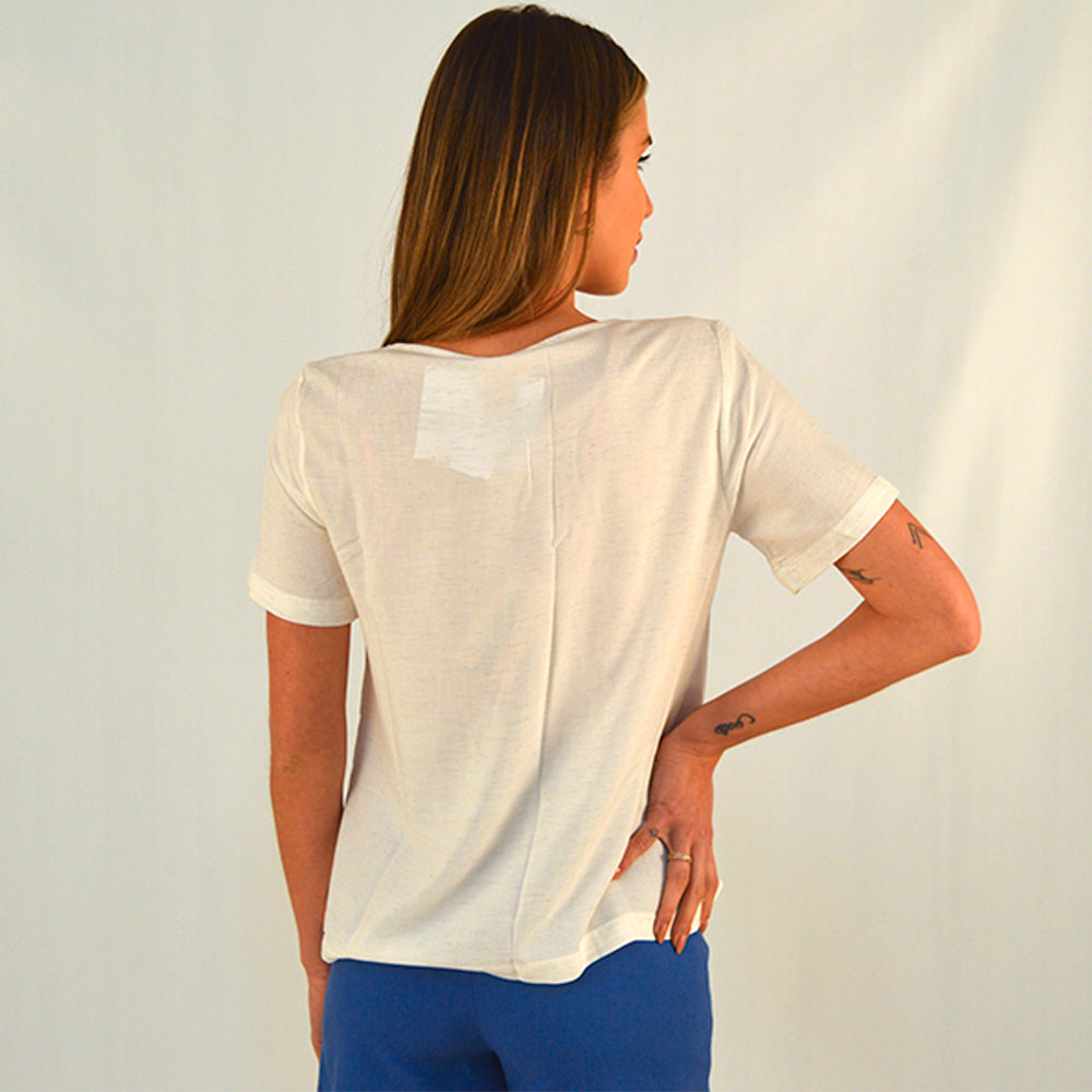 Blusa Viscolinen Com Crepe Chiffon Estampado Gatos e Atos  - Foto 3