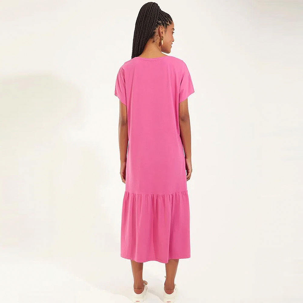 Vestido Midi Algodo Barrado Pink Canto  - Foto 3