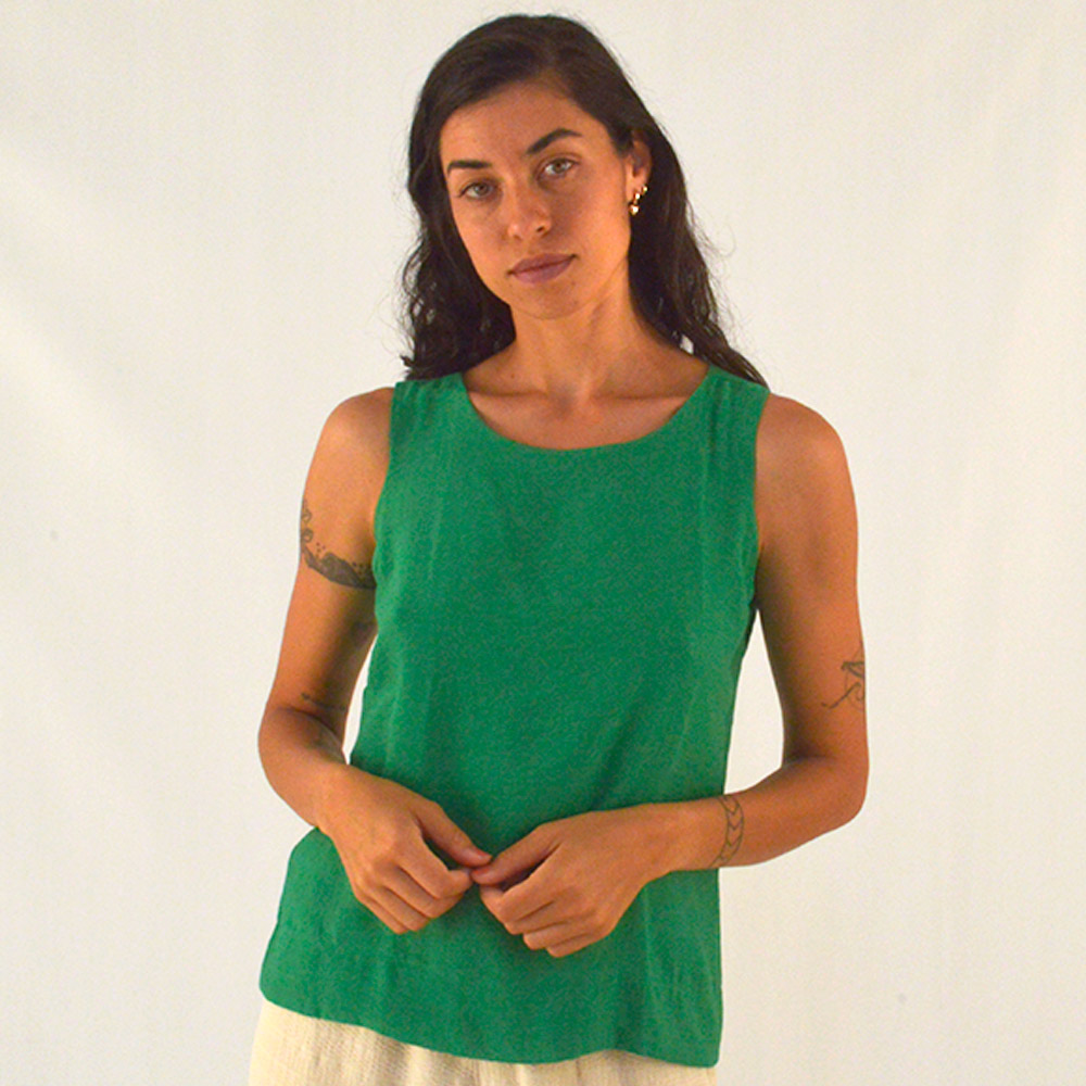 Blusa Regata Viscose Cor Verde Declari - Foto 1