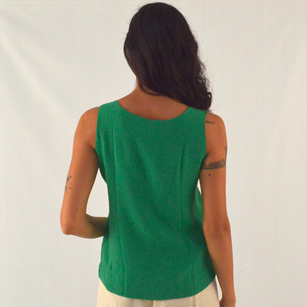 Blusa Regata Viscose Cor Verde Declari - Foto 2