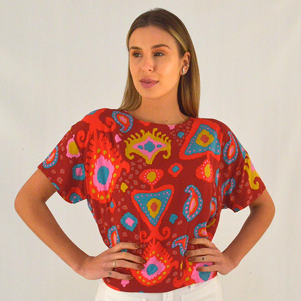 Blusa Estampa Iberica Canto - Foto 1