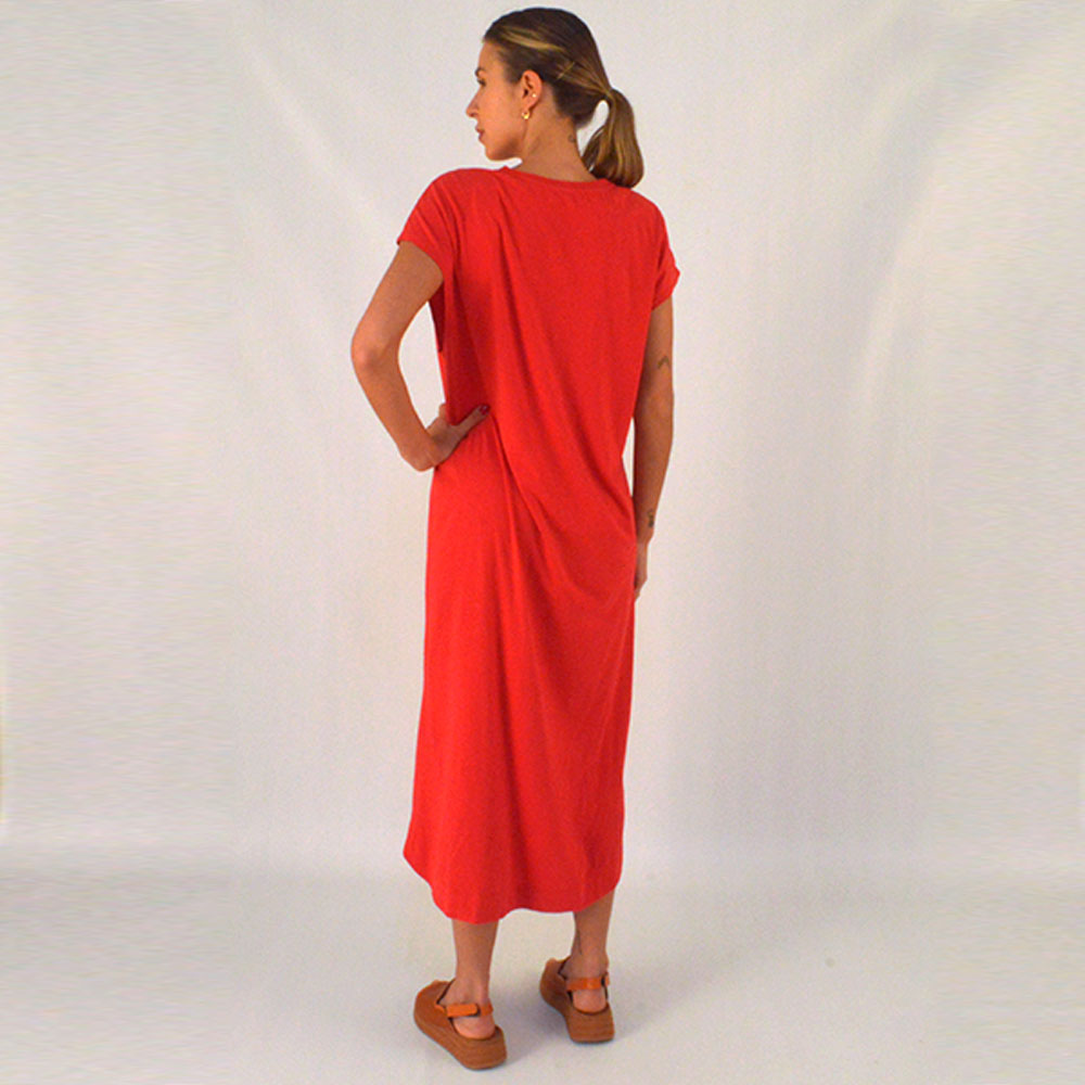 Vestido Midi Silk Refugio Vermelho Canto  - Foto 3