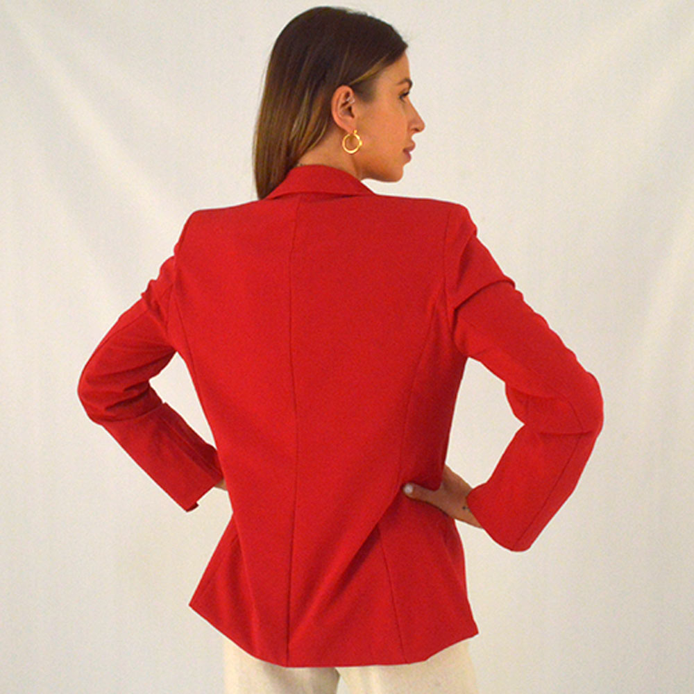 Blazer Sem Fechamento Donna Ritz Cor Rubi - Foto 3