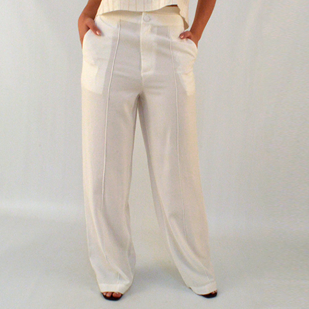 Cala Alfaiataria Pantalona Off White Alice  - Foto 1