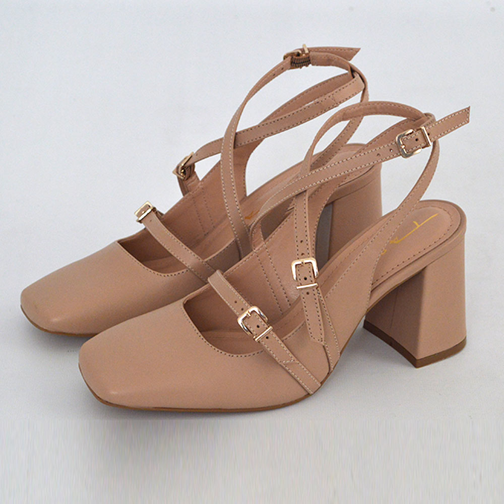 Slingback Couro Creme Tabita - Foto 2