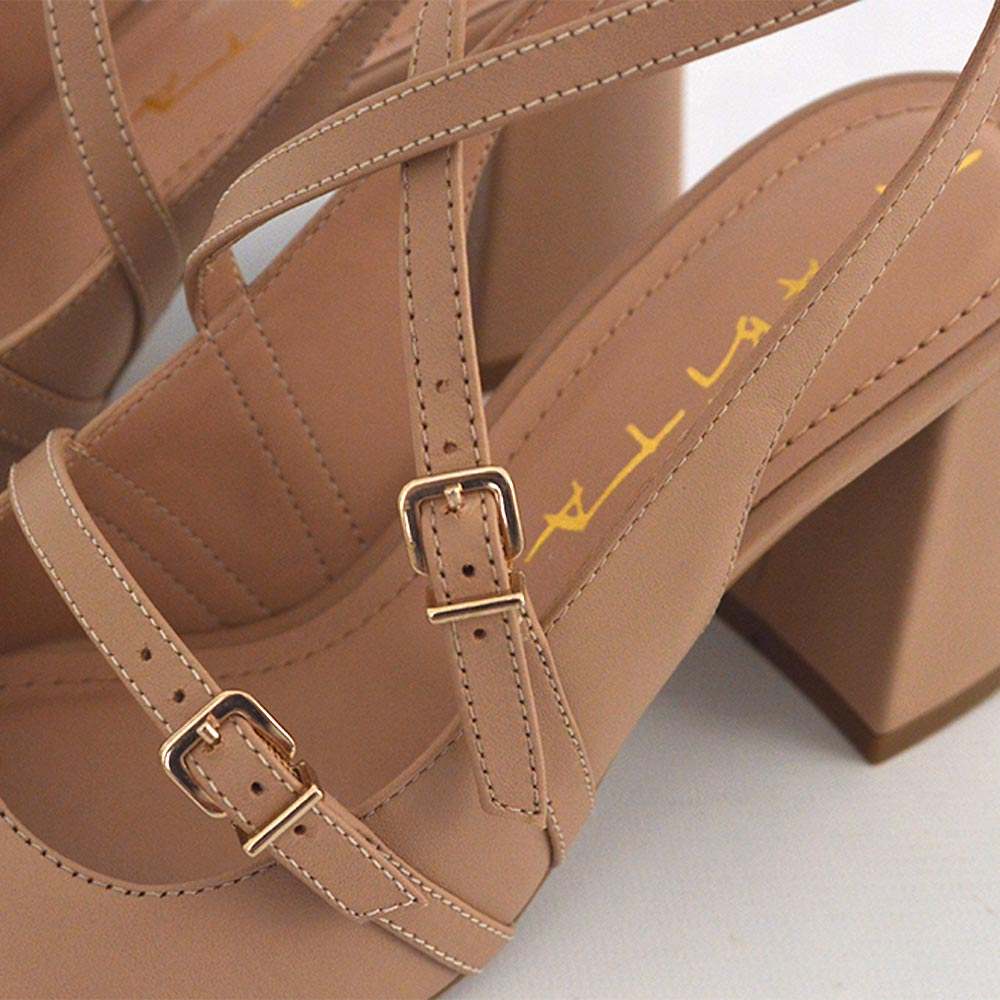 Slingback Couro Creme Tabita - Foto 3