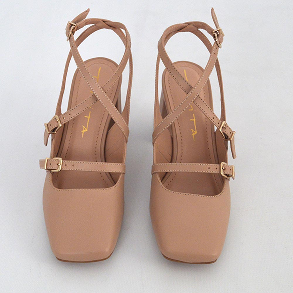 Slingback Couro Creme Tabita - Foto 4