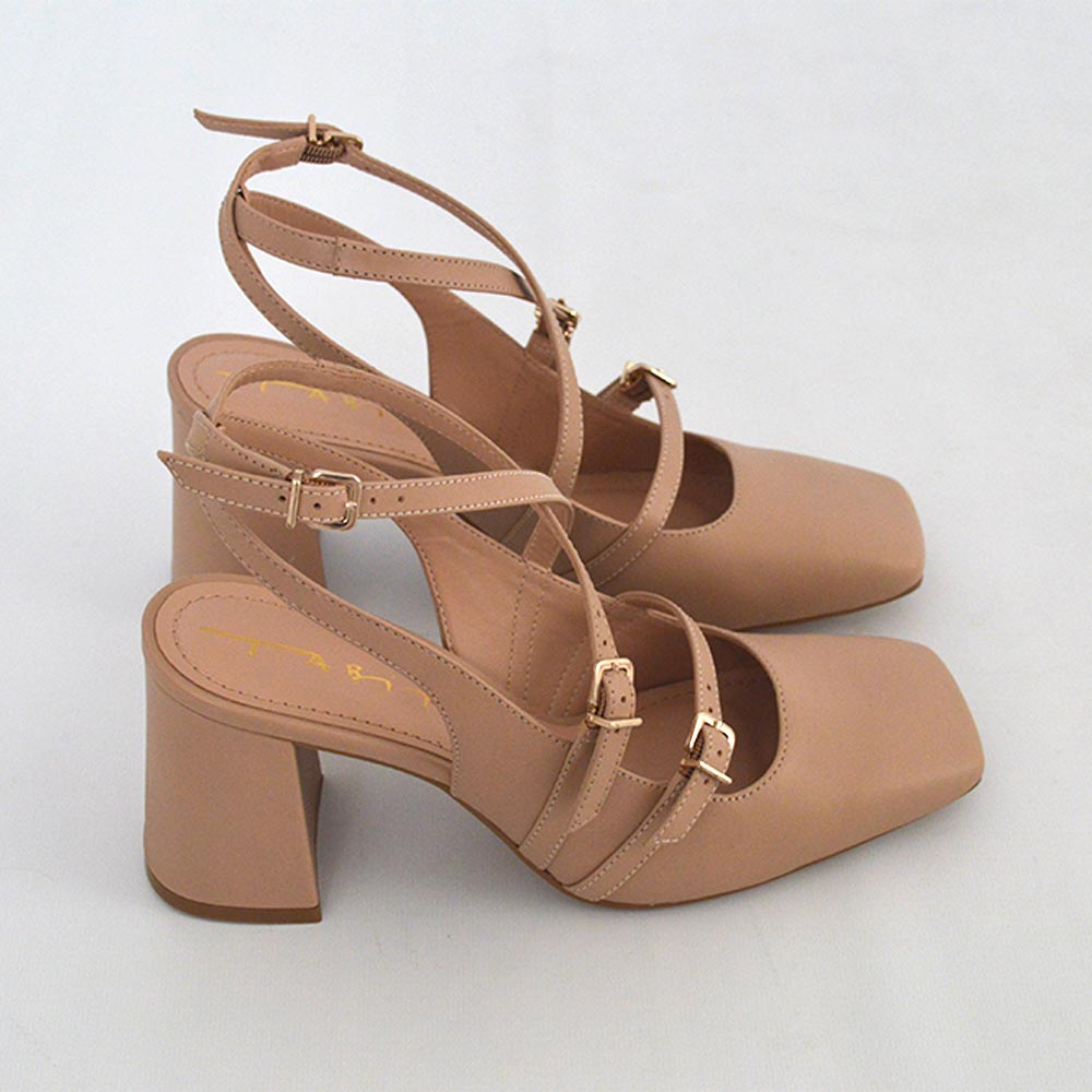 Slingback Couro Creme Tabita - Foto 5