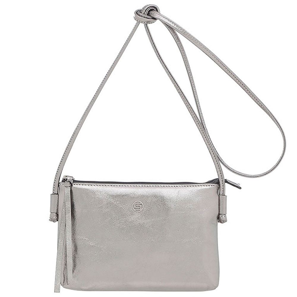 Bolsa Pequena Couro Metalizado Inox Smartbag  - Foto 1