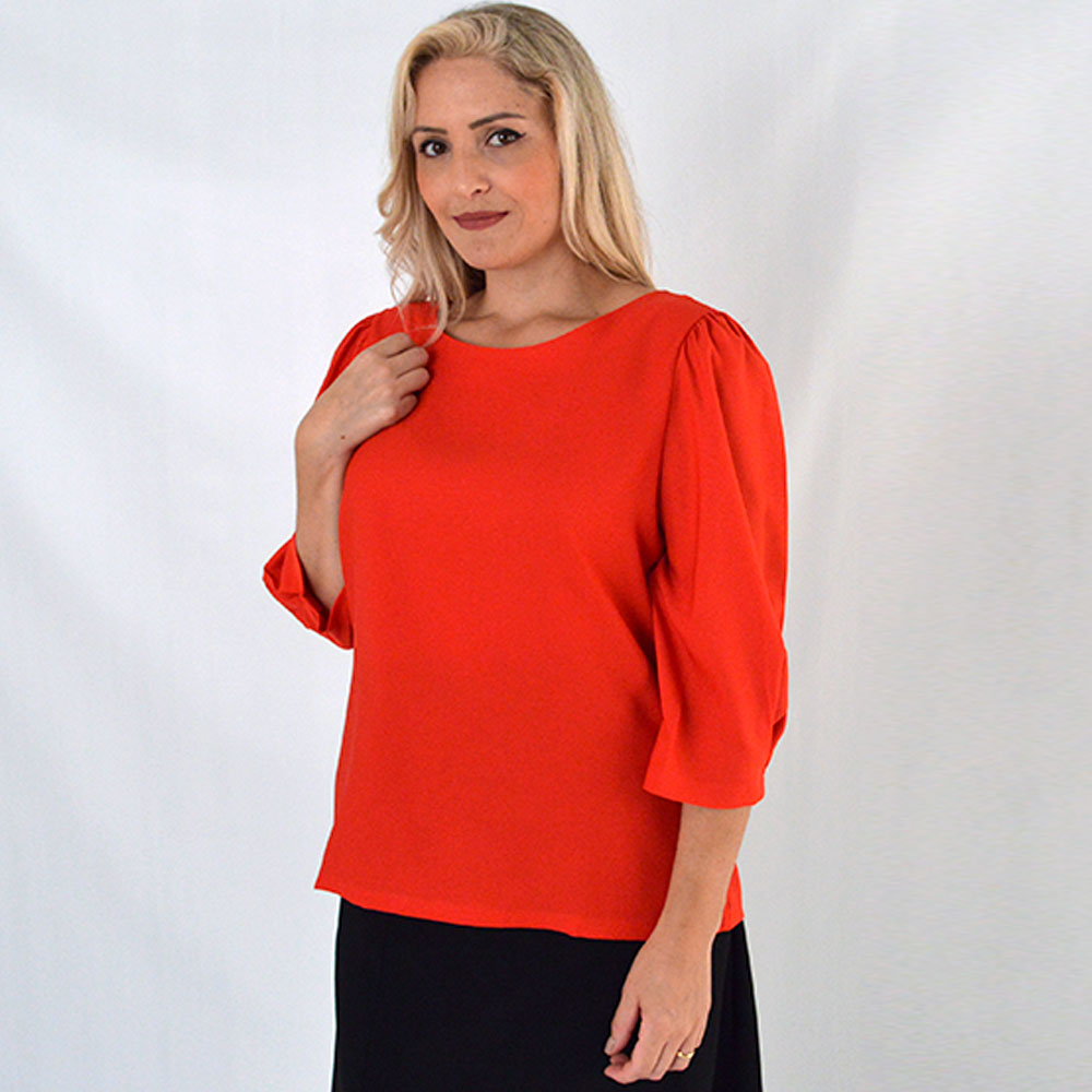 Blusa Manga Longa Cor Vermelho Seiki  - Foto 1