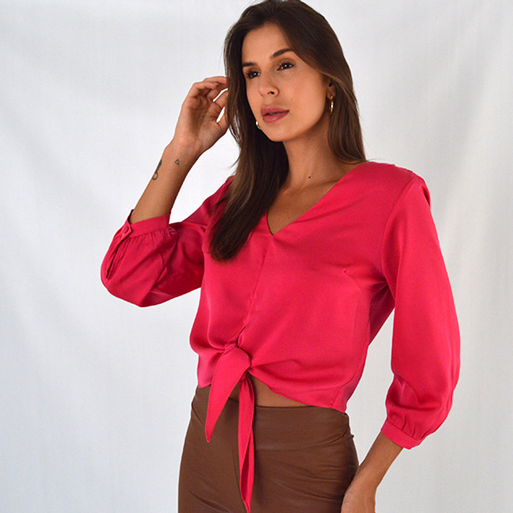 Blusa Acetinda Pink Insp by Cheroy - Foto 1