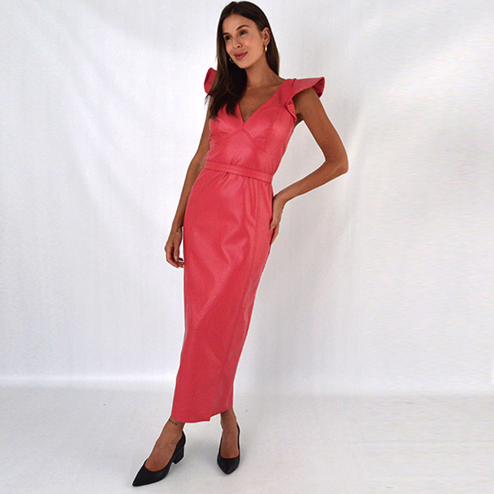 Vestido Midi PU Cor Rosa Alice  - Foto 1