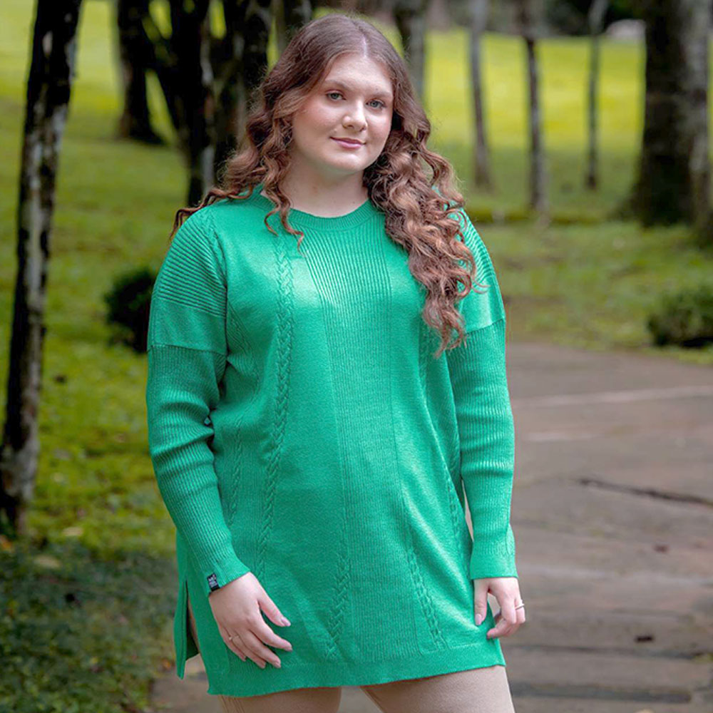 Blusa Tricot Tamanhos Grandes MG Malha Verde - Foto 1