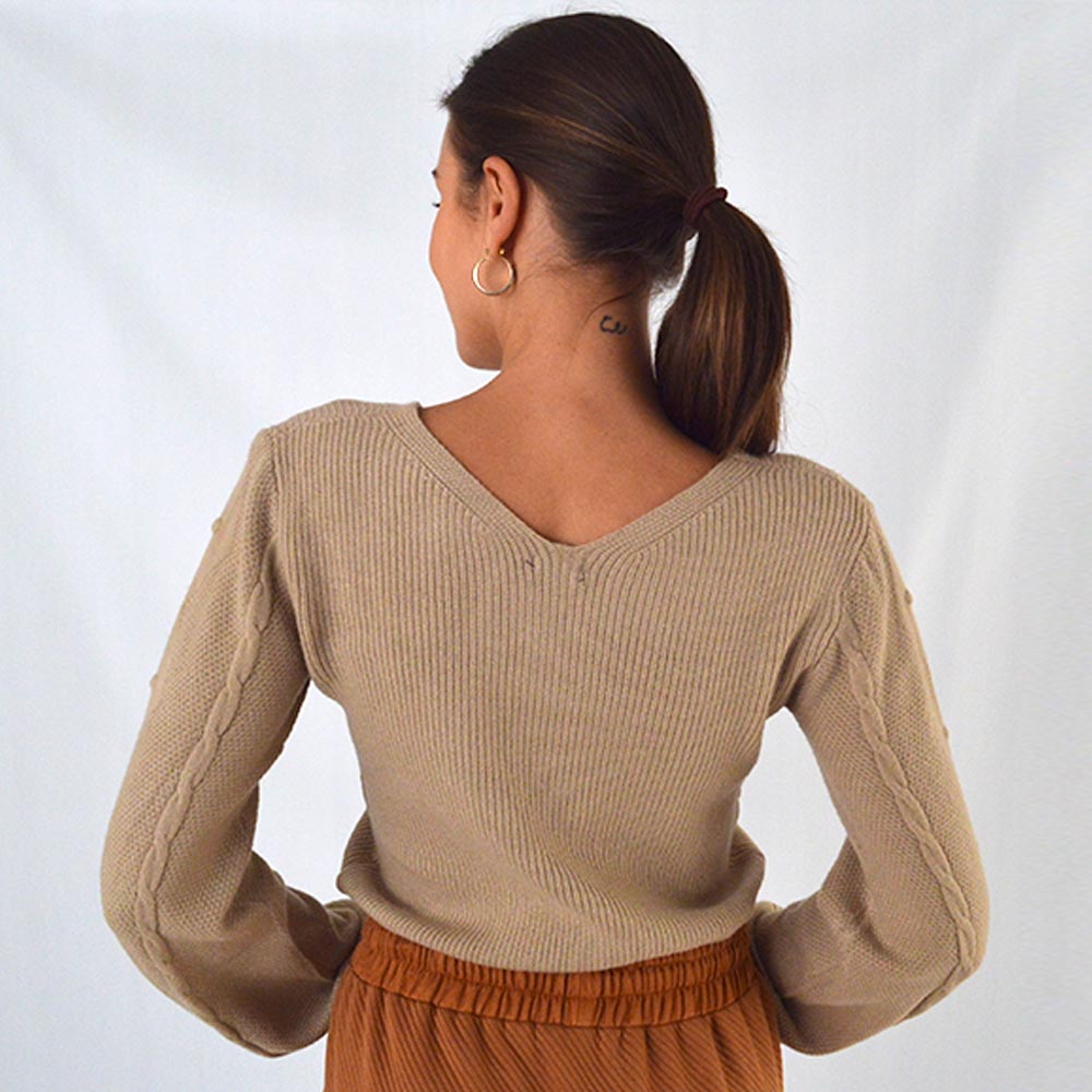 Blusa Tricot Caqui Susan Zheng  - Foto 3